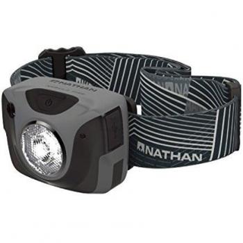Nathan Nebula Fire Runner - Linterna Frontal de Acero, Color Gris