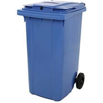 Contenedor de Basura con Ranura, 240 l, Cerrado, Azul