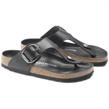 Birkenstock Women's Gizeh Big Buckle Leather Thong Sandals in Black