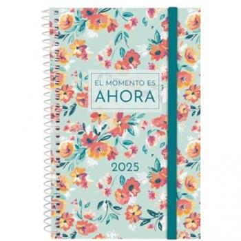 Agenda Finocam Design Collection 2025, Espiral, 11,7 x 18,1 cm, semana vista horizontal, multicolor, multilingüe (español), enero 2025 - diciembre 2025