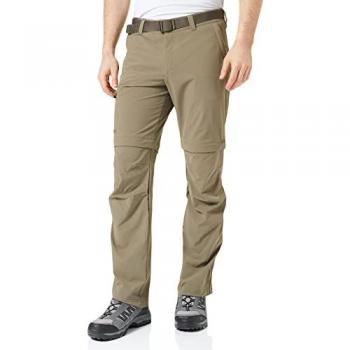 Maier Sports Tajo 2 Men's Zip-Off Outdoor Pants, Brown, Size 34, Regular Fit, 90% Nylon, 10% Elastane, 4 Pockets