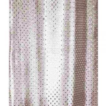 Diamante Luxxur TM blanco 300 cm de ancho x 240 cm de largo cortina de ducha tela de poliéster de alta calidad diseño de diamantes pequeños en raso, dobladillo con peso, incluye ojetes)