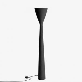 Lámpara de pie LED Carrara con dimmer, negra