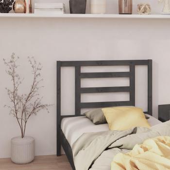 Cabecero para cama de madera maciza de pino gris 96x4x100 cm