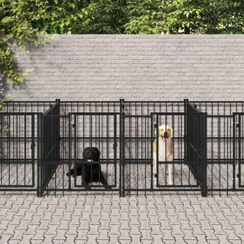 Jaula para perros de acero al aire libre 16,89 m² vidaXL