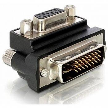Adaptador DVI-A a VGA 90° Acodado Negro 29 Pines