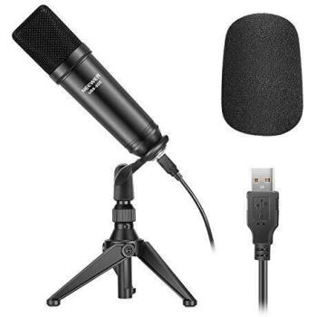Neewer USB200 Kit Micrófono USB 192KHz/24Bit Micrófono Condensador Podcast Cardioide Plug y Play con Chip Sonido Profesional Trípode Escritorio Adaptador Cable USB para Tiktok YouTube Video etc.