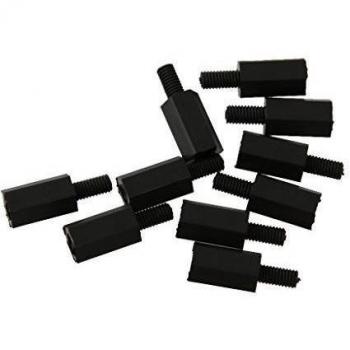 180x M3 Kit de Tornillo Tuerca con Arandela de Nylon Hexagonales en Caja Negra