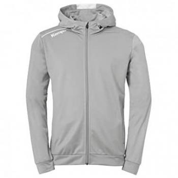 Kempa Player Hood Jacket - Sudadera con cremallera para entrenamiento de fútbol, color gris, talla S