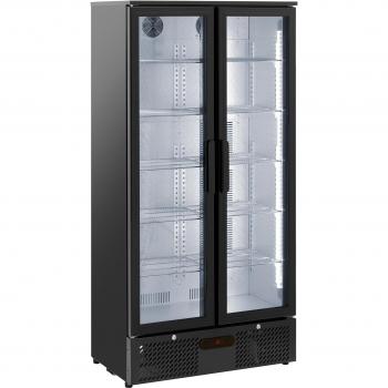 Vitrina Expositora de Bebidas - 458 L - Royal Catering - Acero Negro con Revestimiento en Polvo