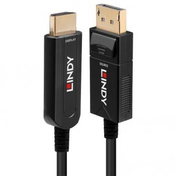 Cable de fibra óptica híbrido DP 1.2 a HD de 20 metros - Lindy Accesorios