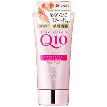 Kose Coenrich Q10 Medicated Whitening Hand Cream - Fresh Peach Scent - 80g