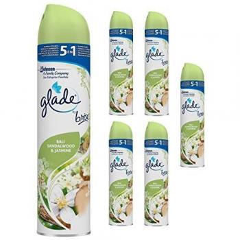 Glade ambientador aerosol eliminacion de malos olores fragancia bali con aceites esenciales 6 x 300ml pack de 6 6 unidades 350 g