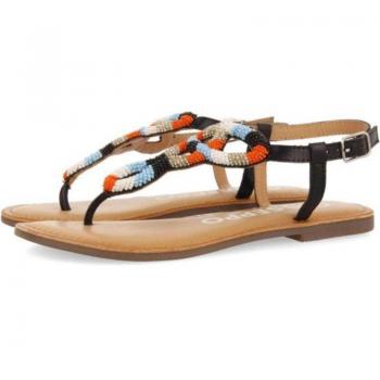 Sandal Zapatillas Gioseppo modelo 68777-Mandauemul para mujer, color multicolor, sandalias planas con decoración de beads
