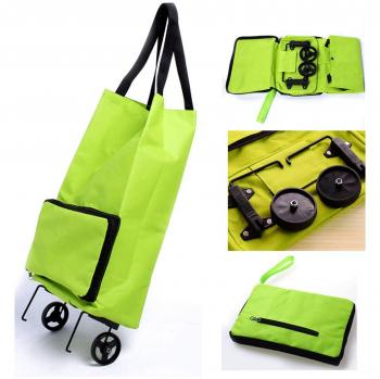 Carrito De La Compra Plegable Grande Bolsas De La Compra Carrito De Carro Plegable De Doble Rueda Bolsa De Mano De Hombro Bolsa De Mano Bolsa Portátil