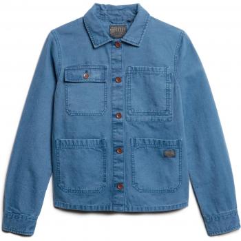 Chaqueta Chore de Algodón para Mujer Superdry con Cuatro Bolsillos Azul (L)