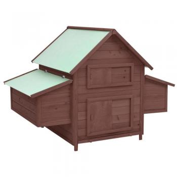 vidaXL Chicken Coop Mocha and White 152x96x110 cm Solid Firwood