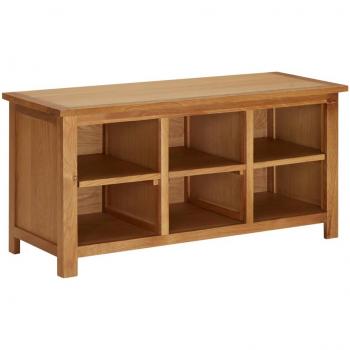 Mueble zapatero de madera maciza de roble 90x37x45 cm