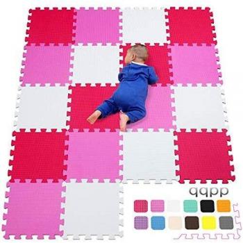 qqpp Alfombra Puzzle para Niños Bebe Infantil - Suelo de Goma EVA Suave. 18 Piezas