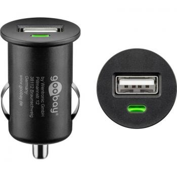 Cargador Compacto de Auto 1 puerto USB 5W 1A Negro