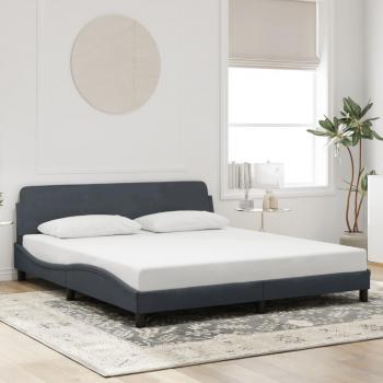 Estructura cama con cabecero terciopelo gris oscuro 180x200 cm Vidaxl Gris