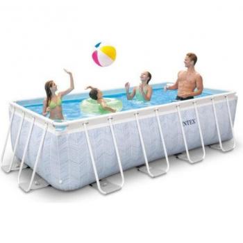 Intex Piscina Desmontable Prism Frame Rectangular Chevron 400 x 200 x 100 cm