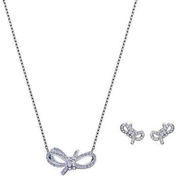 Swarovski Conjunto Lifelong Bow, baño de rodio, Cristal Blanco, para Mujer