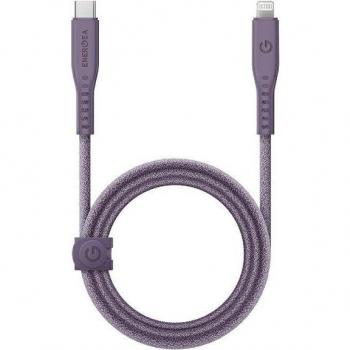 Cable Energea Flow USB-C a Lightning C94 MFi 1.5M Morado 60W 3A Carga Rápida PD