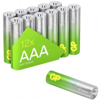 Pilas alcalinas AAA GP Super 1,5 V 12 Unidades