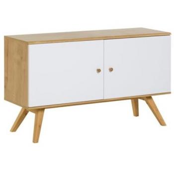 Aparador bajo 2 puertas 120 cm blanco y nature