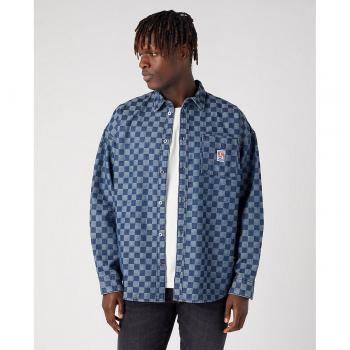 Wrangler - Sobrecamisa de hombre corte relaxed a cuadros en azul