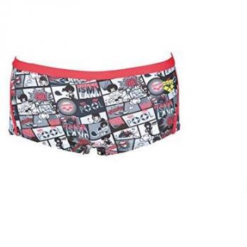 Arena M Comics Low Waist Short, Fluo Red - Black, 80
