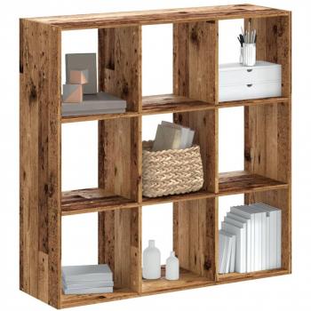 Librería de madera antigua 102x32x102 cm madera multicapa Estantería madera de ingeniería color envejecido 102x32x102 cm Vidaxl Marrón