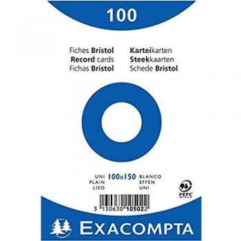 Exacompta 10502E - Paquete 100 fichas, 100 x 150 mm, liso