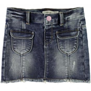 NAME IT Falda - para Niña Medio De Mezclilla Azul 110 cm