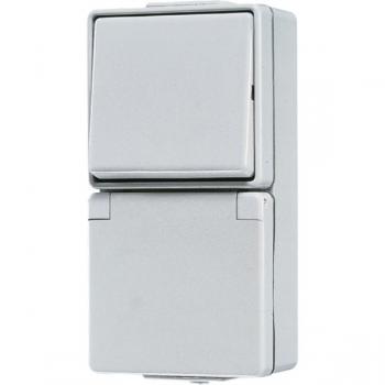 JUNG 676W Enchufe Schuko, 16 A / 250 V~ con Interruptor Conmutador 10 AX / 250 V