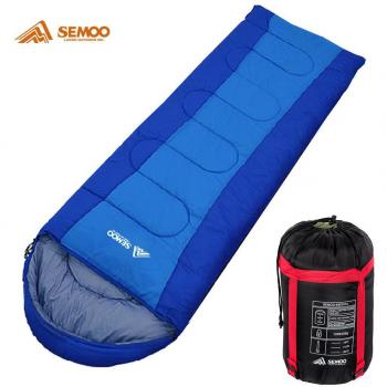 Semoo - Saco de dormir - Saco de dormir formato sábana - Saco de dormir de 3 estaciones - 200 x 70 cm - Azul