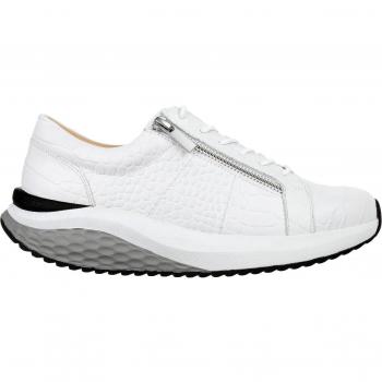 MBT Ferro W - Zapatillas de piel de mujer con cremallera y suela a contraste en blanco