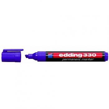 edding 330 marcador permanente - violeta - 10 rotuladores- punta biselada 1-5 mm - resistente al agua, de secado rápido, rotuladores indelebles - para cartón, plástico, vidrio, madera, metal
