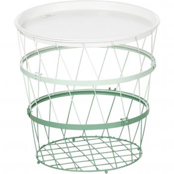 Mesita Auxiliar Kako Homcom Verde Ø39,5X40,8 Cm