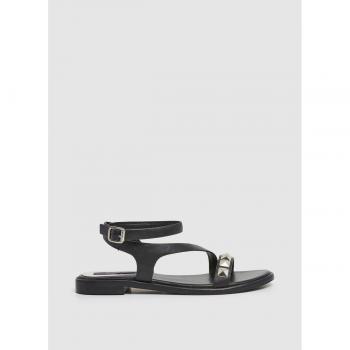 Pepe Jeans Women's Flat Leather Studded Sandals