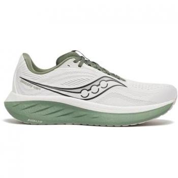 Saucony Ride 18 Men's Neutral Running Shoe - White/Olivine - Size 11