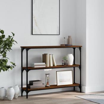 Mesa consola de madera de ingeniería marrón roble 100x22,5x75 cm