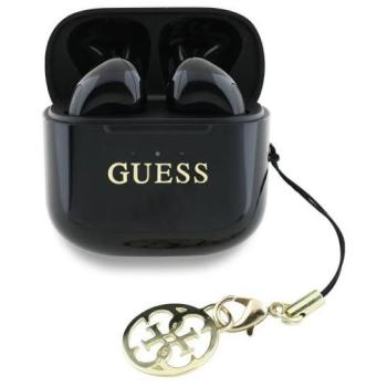Auriculares Inalámbricos TWS Guess Efecto Brillante con Logo Clásico y Estuche Negro