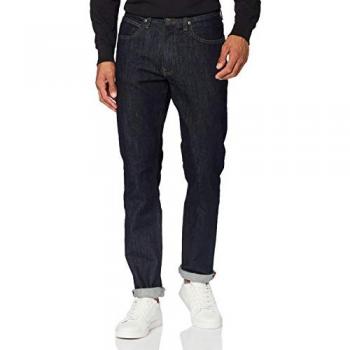 Lee Jeans Brooklyn Straight Rinse Jeans Blue, Men's Jeans Pants, Rinse, 34W / 32L