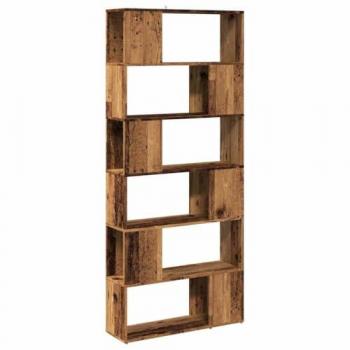 Estantería/Divisor de Espacios Madera Envejecida 80x24x186 cm