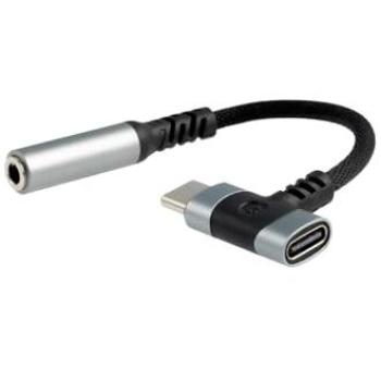Cable Adaptador Nanocable USB-C a Jack 3.5mm Hembra y USB-C de Carga (5V), 10 cm