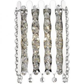 Aplique de diseño Belize Chrome 1 bombilla 24cm, cromo y cristal