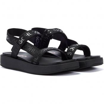 Sandalias HUGO Negras para Mujer 50517560-1 con Stripe Logo - Talla 40