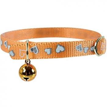 Collar Reflectante Ajustable de Nylon para Gatos Zolux Corazón 30cm Naranja